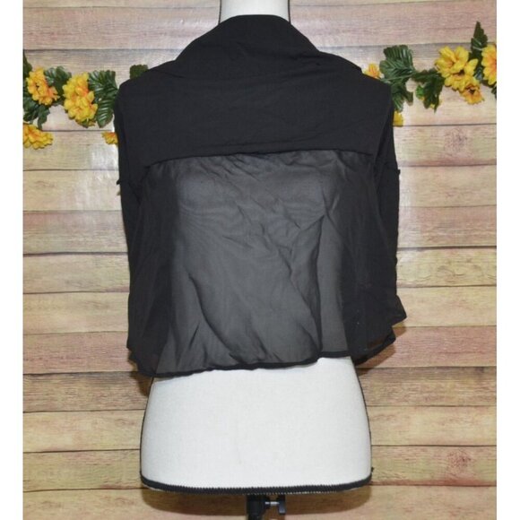 Vintage Havana Ladies Sheer Black Cropped Tank Top Size L Aztec Straps - Picture 5 of 10